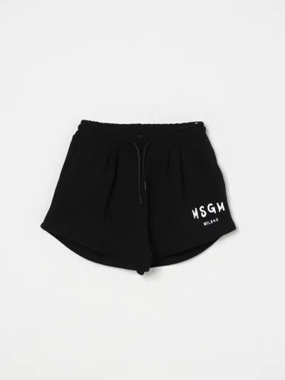 短裤 MSGM KIDS 儿童 颜色 黑色