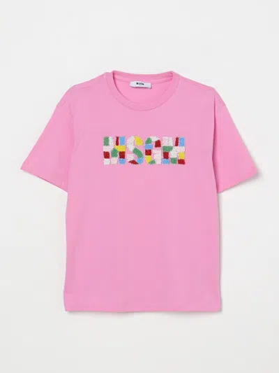 Msgm Cotton T-shirt In Pink
