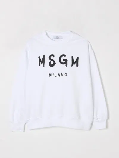 Msgm Logo-print Sweatshirt In White