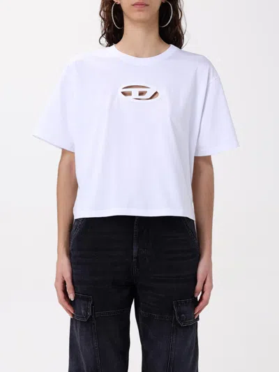 Diesel T-shirt T-buxt-crop-od White In White
