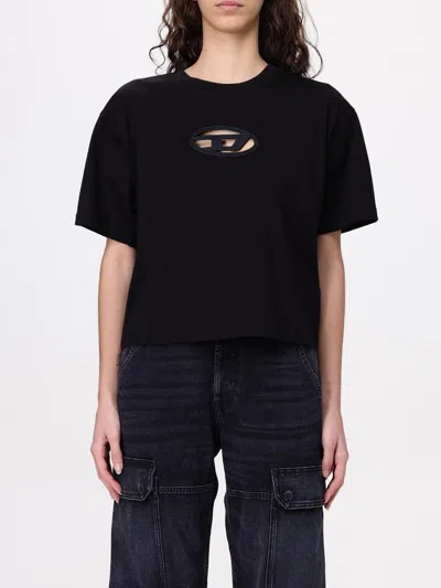 Diesel "t-buxt-crop-od" T-shirt In Black