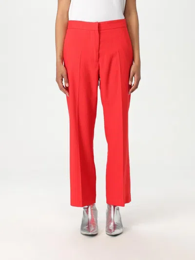 Msgm Trousers Viscose Wide-leg Design In Red