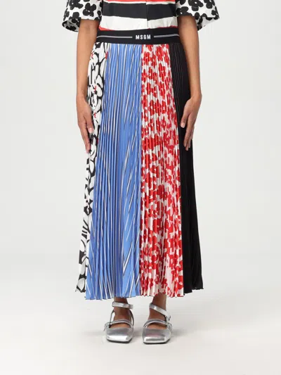 Msgm Mix-print Midi Skirt In Multicolor