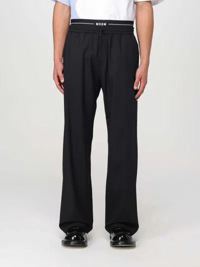 Msgm Wool Pants In Black