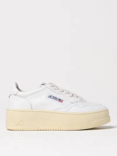 Autry Sneakers Medalist Platform In Suede And Leather White And Gray. In White