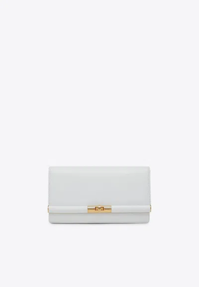 Dolce & Gabbana Marlene Leather Clutch Bag In White