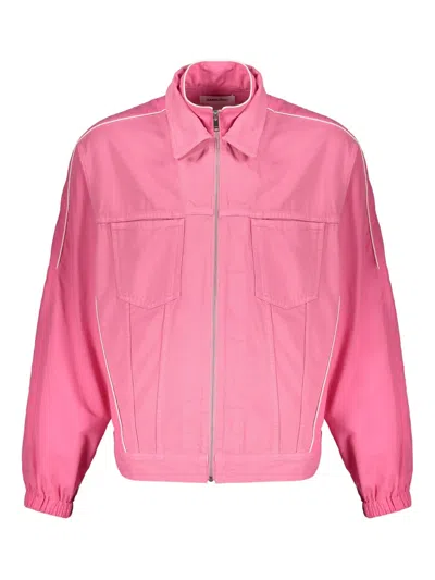 对比滚边工装风夹克