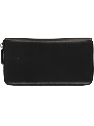 Versace Leather Long Wallet In Black