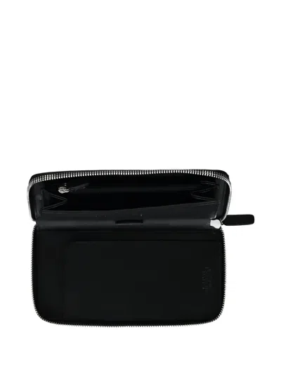 Versace Leather Long Wallet In Black