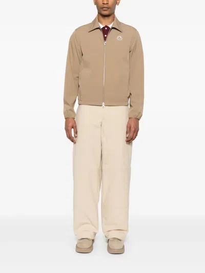 Moncler Evandro Jacket Cuffs Elasticated In Brown