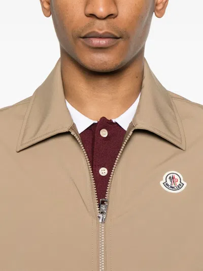 Moncler Evandro Jacket Cuffs Elasticated In Brown
