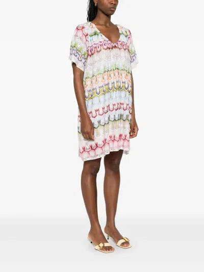 Missoni Kurzes Kleid Mit V-ausschnitt Aus Spitze In Smqs