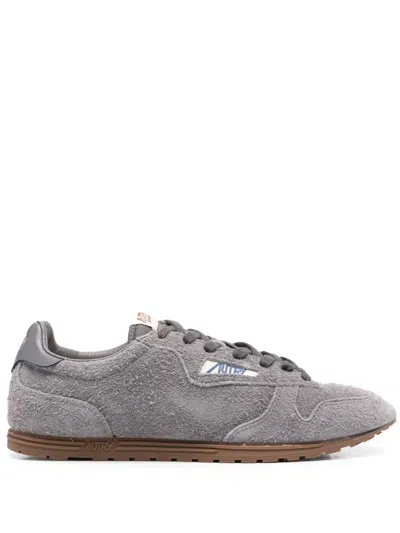 Autry Windspin Low Grey Sneaker With Logo On The Side And On The Heel In Suede Man In Gray