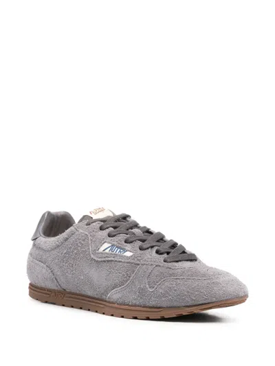 Autry Windspin Low Grey Sneaker With Logo On The Side And On The Heel In Suede Man In Gray