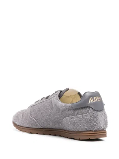 Autry Windspin Low Grey Sneaker With Logo On The Side And On The Heel In Suede Man In Gray