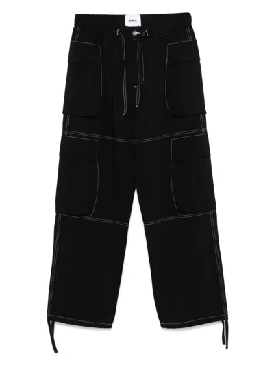 Bonsai Drawstring Cargo Pants In Black