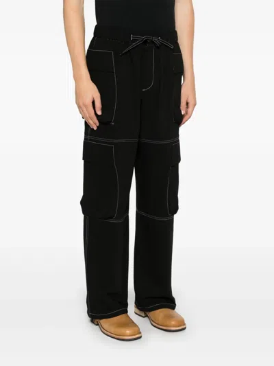 Bonsai Drawstring Cargo Pants In Black