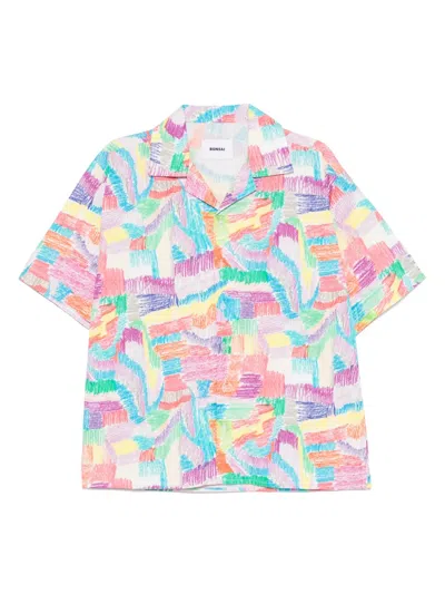 Bonsai Abstract-print Shirt In Blue