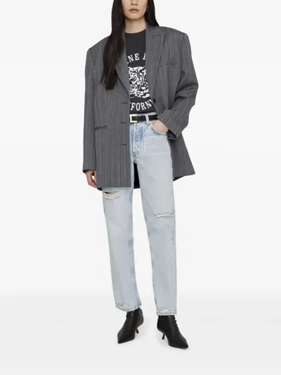 Anine Bing Avi Printed Cotton-jersey T-shirt In Green