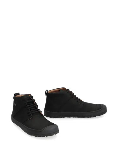 Volta Leather Desert Boots In Black