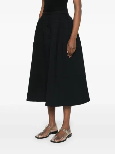 Aganovich Panelled Midi Skirt In Black
