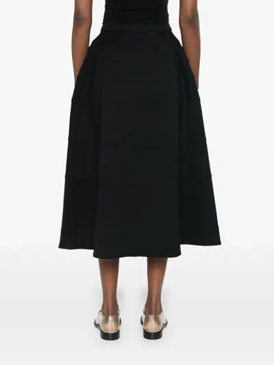 Aganovich Panelled Midi Skirt In Black