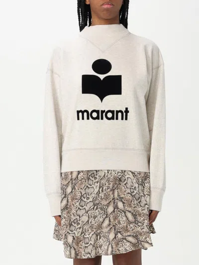 Isabel Marant Étoile Moby Logo Cotton Blend Sweatshirt In Beige