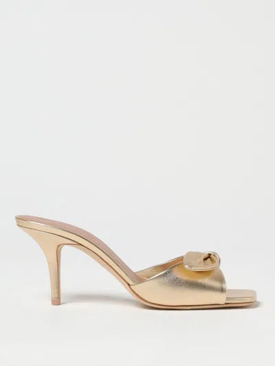 Malone Souliers Bow Detail Kitten Heel Mules In Gold