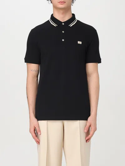 Valentino Cotton Piqué Polo Shirt With V-logo Patch In Black