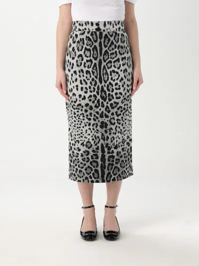 Dolce & Gabbana Leopard Print Silk Pencil Skirt In Multicolor