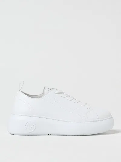 Armani Exchange White Leather Sneaker In White