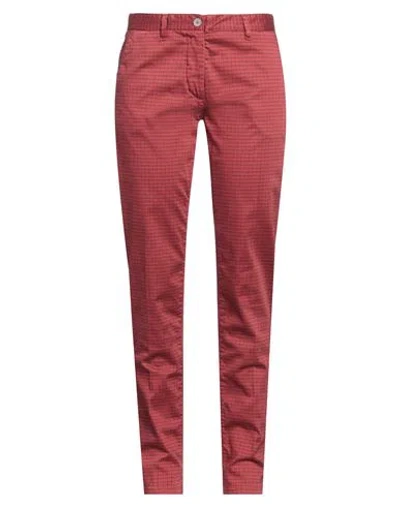 Boglioli Woman Pants Burgundy Size 4 Cotton, Elastane