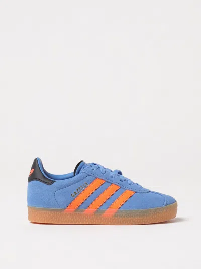 Adidas Originals Gazelle Focus Blue/solar Orange Sneaker With Elasticated Laces In Blue