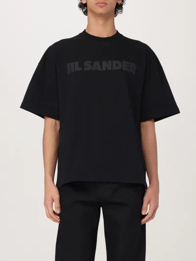 Jil Sander Cotton Jersey Logo T-shirt In Black