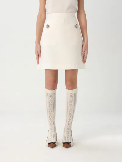 Valentino Short Crepe Couture Skirt In Ivory