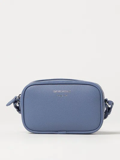 Emporio Armani Textured Finish Camera Bag With Adjustable Strap In Blue