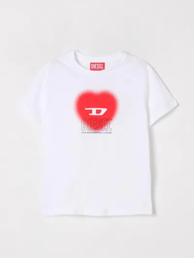 Diesel T-shirt Con Grafica Cuore In White