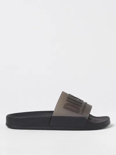 Diesel Kids' Mayemi Branded Slide Slippers In Black | ModeSens