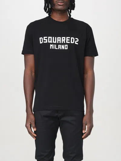 Dsquared2 'football' Black T-shirt With Shoulder Pads And Lettering Logo Print On The Front In Black