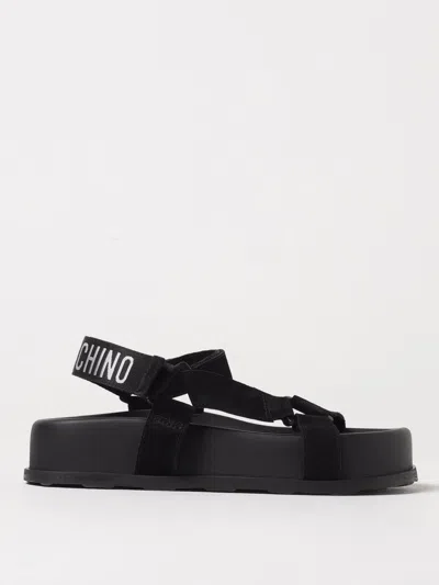 Moschino Sandal With Logo In Black
