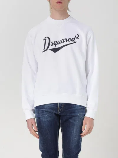 Dsquared2 Logo Crew Neck Sweatshirt In White