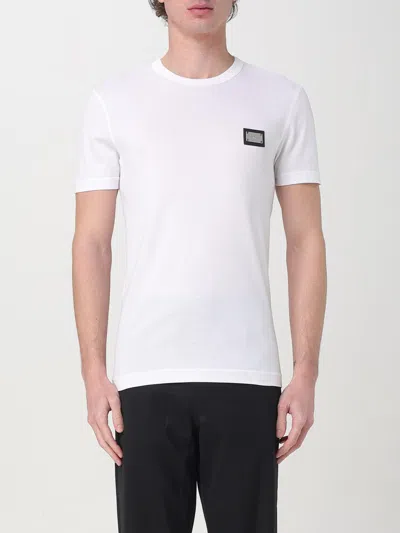 Dolce & Gabbana Men White Cotton T-shirt In White