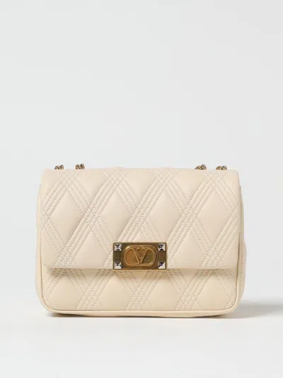 Valentino Garavani Ivory Nappa Leather Large Quiltie 67 Shoulder Bag In White