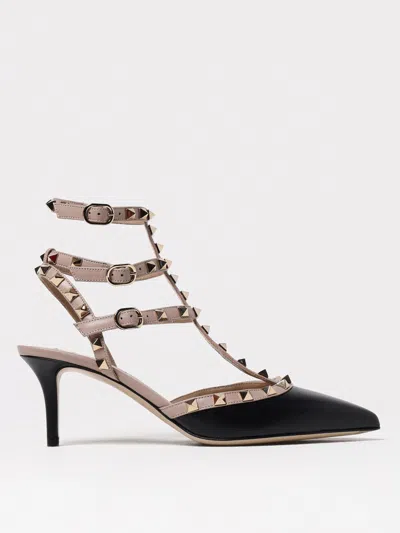 Valentino Women's Two-tone Leather Rockstud Pumps | Size It 37.5 | 6w2s0375vod Color N91 In Black