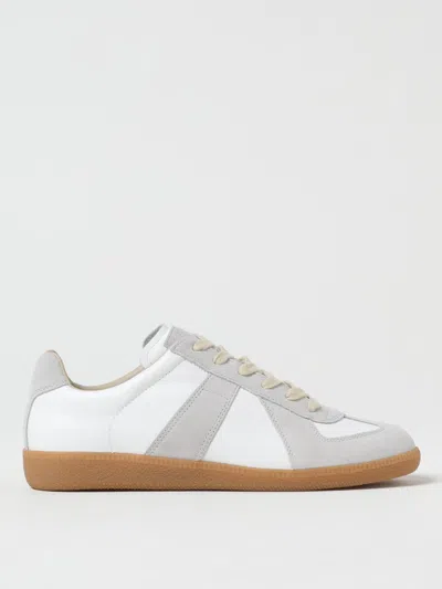 Maison Margiela White Leather Sneakers In Multi