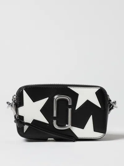 Marc Jacobs The Star Patchwork Snapshot Crossbody Bags White/black In Black