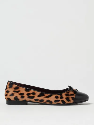Tory Burch Brown Cap-toe Ballet Pumps In Brown