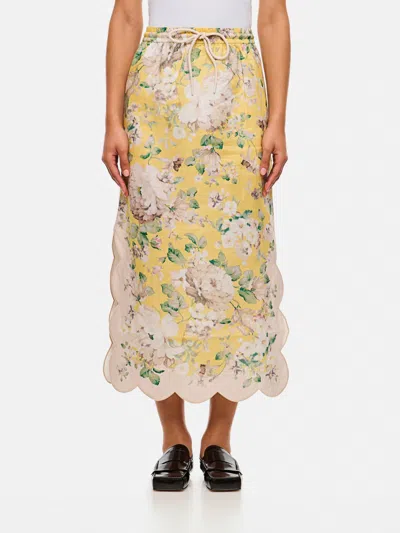 Zimmermann Linen Skirt In Yellow