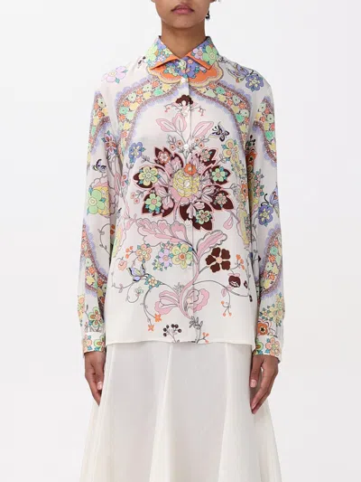 Etro Floral-print Shirt In Yellow Cream