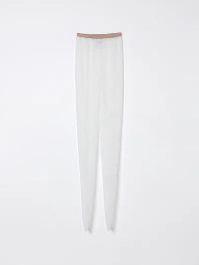 Valentino Garavani Ivory Lace Tights In Animal Print